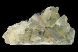 Calcite Crystal Cluster on Green Fluorite - China #142379-1